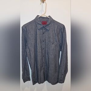 Alfani Men's Casual Button Down Shirt - Dark Gray